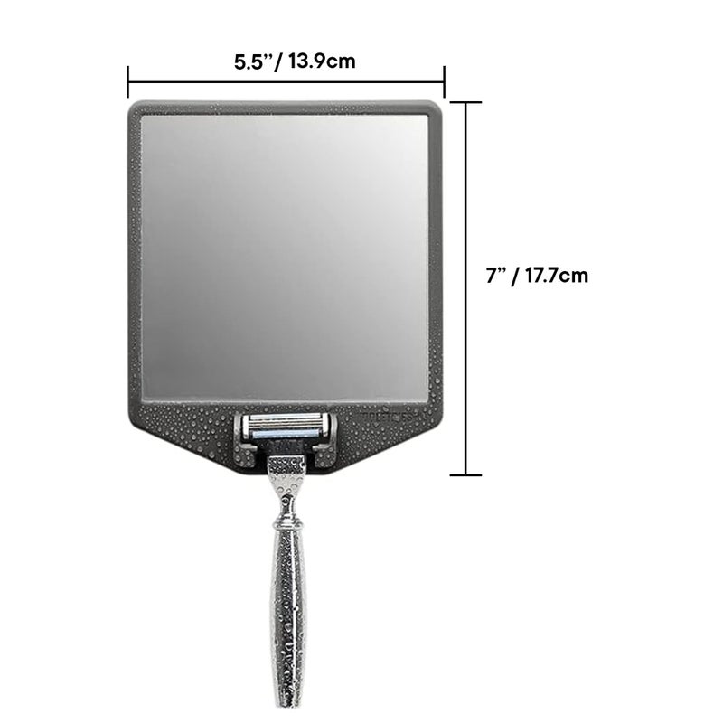 TOOLETRIES The Joseph Shower Mirror for Shaving - Silicone Razor Holder for Shower, Stlyish Bathroom Shower Accessory - Features Silicone-Grip, Removable & Reusable - Charcoal - Image 2